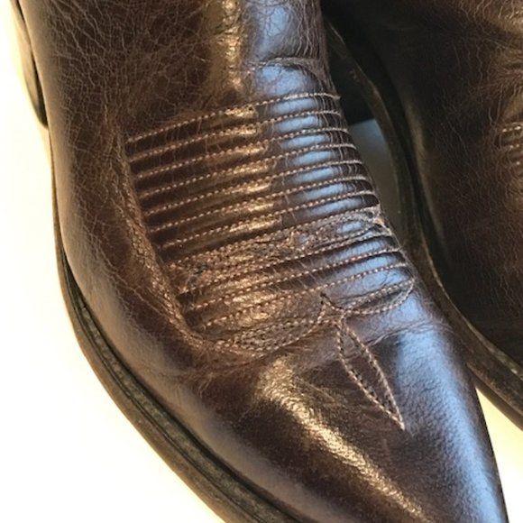 Lucchese Savannah chocolate brown cowboy boots size 5.5 - 6 - Picture 4 of 10